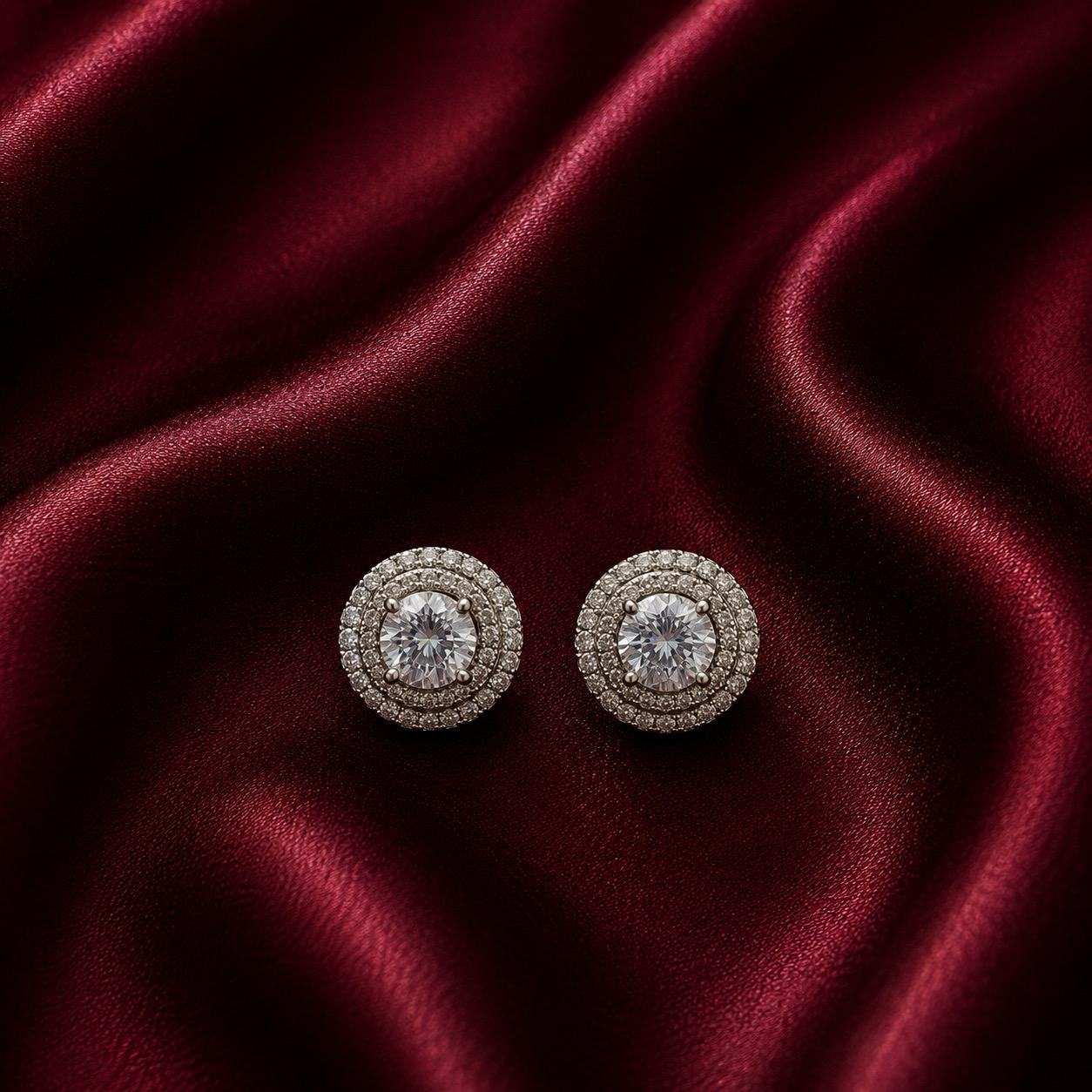 Cushion Halo Studs