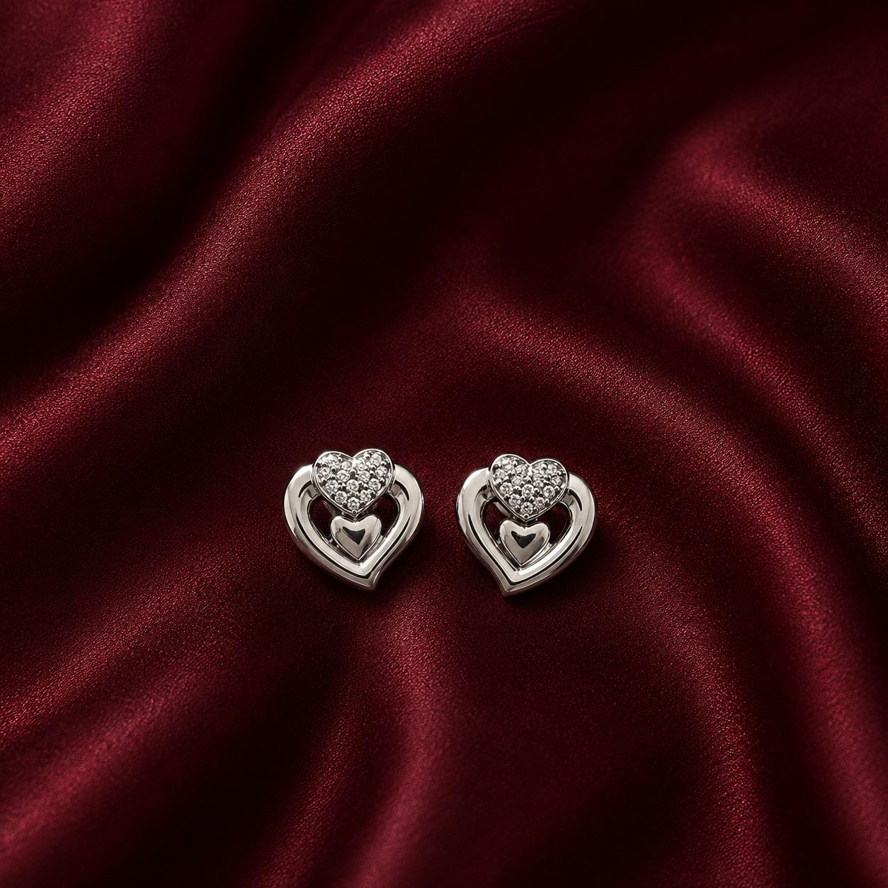 Pavé Heart Studs