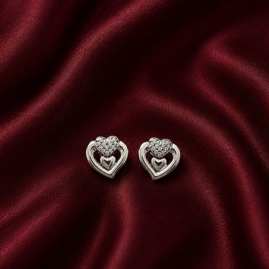Pavé Heart Studs